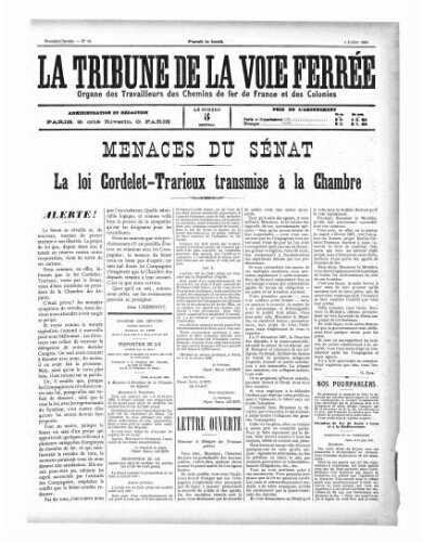 La Tribune de la voie ferrée, n° 18, 4 juillet 1898