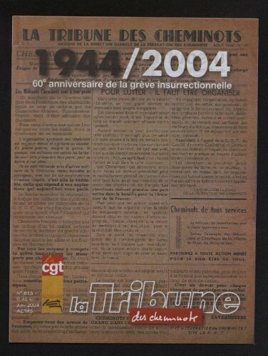 La Tribune des cheminots [actifs], n° 815, Juin 2004