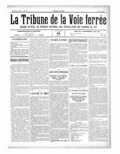 La Tribune de la voie ferrée, n° 132, 11 février 1901