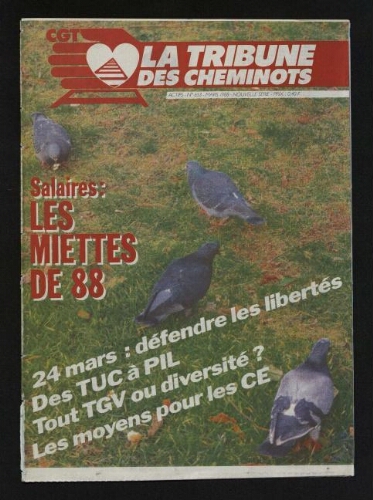 La Tribune des cheminots [actifs], n° 653, Mars 1988