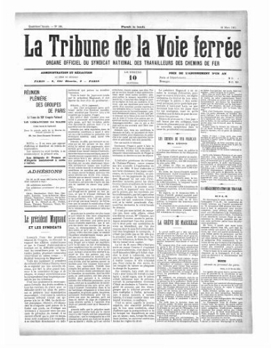 La Tribune de la voie ferrée, n° 138, 25 mars 1901
