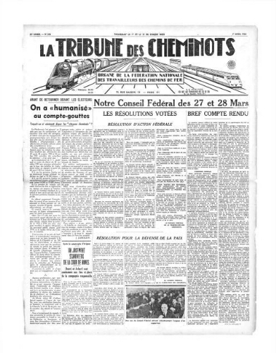 La Tribune des cheminots, n° 506, 1er avril 1936