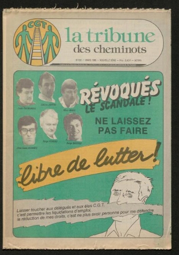 La Tribune des cheminots [actifs], n° 631, Mars 1986