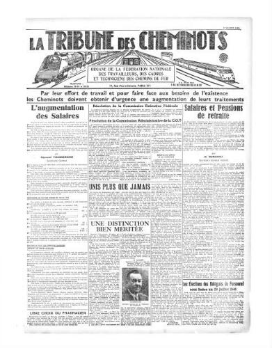 La Tribune des cheminots, [sans numérotation], 1er juin 1946 - 15 juin 1946