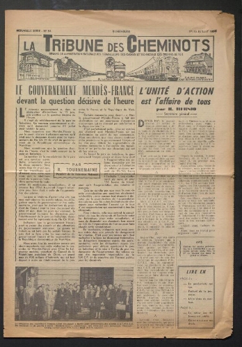 La Tribune des cheminots, n° 94, 1er juillet 1954 - 15 juillet 1954