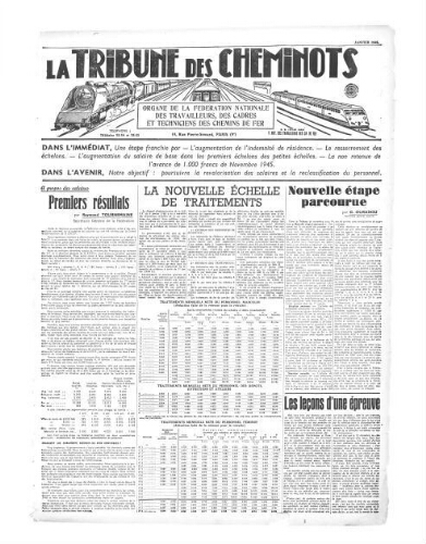 La Tribune des cheminots, [sans numérotation], Janvier 1946