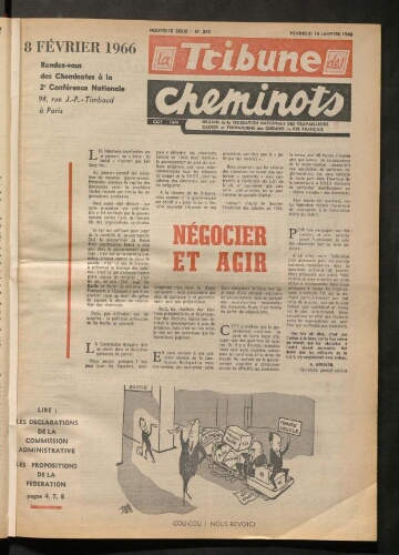 La Tribune des cheminots, n° 349, 14 janvier 1966