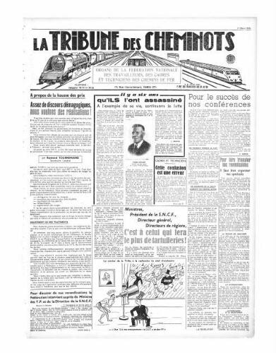 La Tribune des cheminots, [sans numérotation], 1er mars 1948