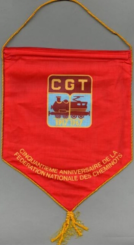 [Fanion du cinquantième anniversaire de la Fédération nationale des cheminots CGT, 1967]