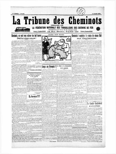 La Tribune des cheminots [unitaires], n° 107, 15 mars 1922