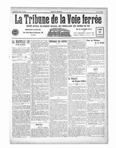 La Tribune de la voie ferrée, n° 576, 15 août 1909