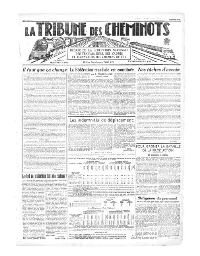 La Tribune des cheminots, [sans numérotation], Octobre 1945