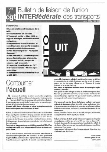 Bulletin de liaison de l'Union Interfédérale des Transports, n° 39, Juin 2004