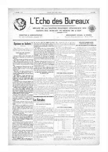 L'Echo des bureaux, n° 4, Mai 1934