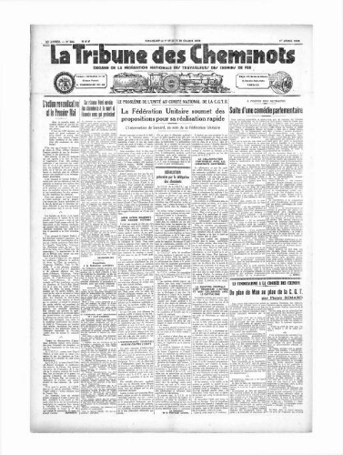 La Tribune des cheminots [unitaires], n° 420, 1er avril 1935