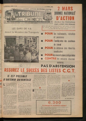 La Tribune des cheminots, n° 331, 2 mars 1965