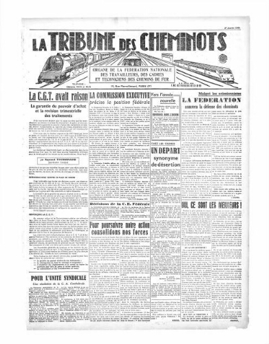 La Tribune des cheminots, [sans numérotation], 1er janvier 1948
