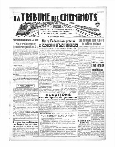 La Tribune des cheminots, [sans numérotation], 15 janvier 1949