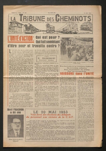 La Tribune des cheminots, n° 69, 15 mai 1953