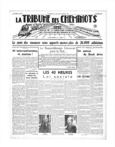 La Tribune des cheminots, n° 516, 1er septembre 1936