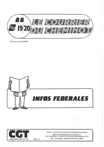 Le Courrier du cheminot, n° 121, édition actifs, 5 - 17 mai 1986, semaines 19 - 20