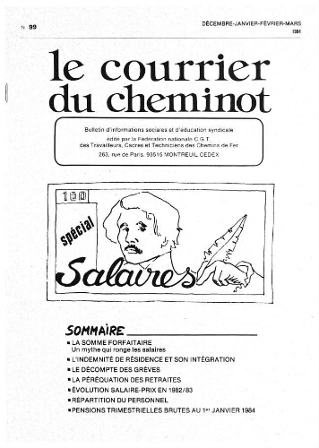 Le Courrier du cheminot, n° 99, Décembre 1983 - Mars 1984