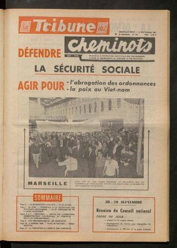 La Tribune des cheminots [actifs], n° 385, 14 septembre 1967