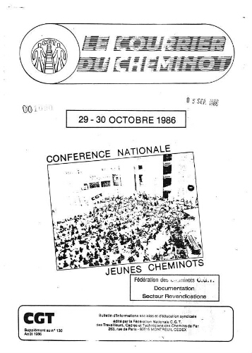 Le Courrier du cheminot, supplément au n° 130, Août 1986