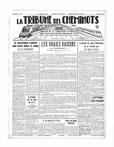 La Tribune des cheminots, n° 593, 1er novembre 1939