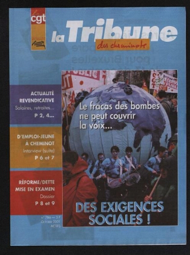 La Tribune des cheminots [actifs], n° 786, Octobre 2001
