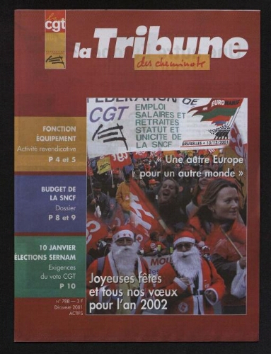 La Tribune des cheminots [actifs], n° 788, Décembre 2001