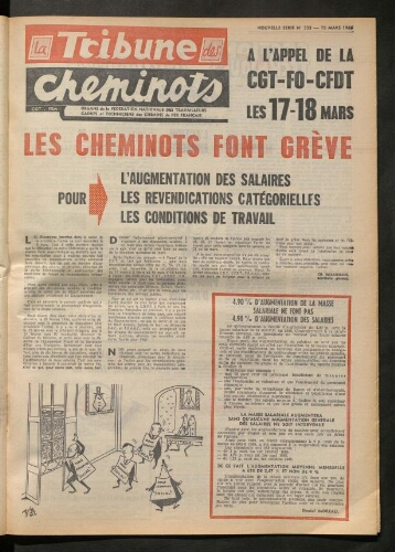 La Tribune des cheminots, n° 353, 15 mars 1966