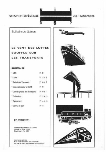Bulletin de liaison de l'Union Interfédérale des Transports, n° 5, Octobre 1995