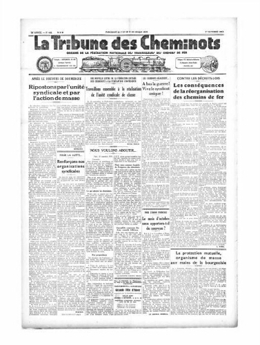 La Tribune des cheminots [unitaires], n° 408, 1er octobre 1934
