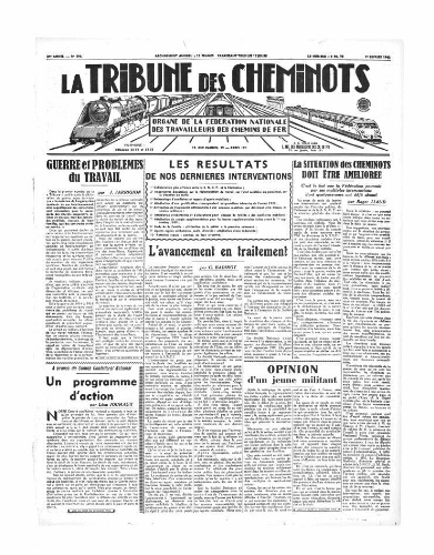 La Tribune des cheminots, n° 596, 1er février 1940