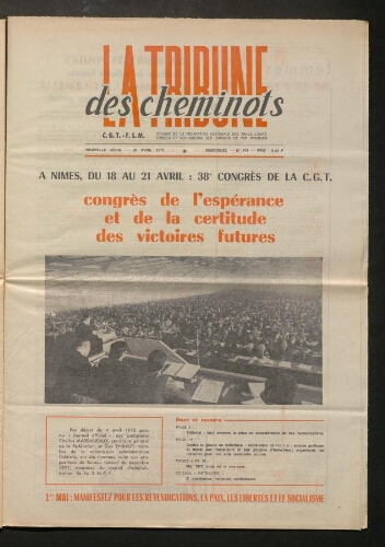 La Tribune des cheminots [actifs], n° 473, 26 avril 1972