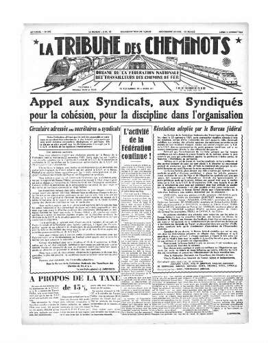 La Tribune des cheminots, n° 592, 2 octobre 1939