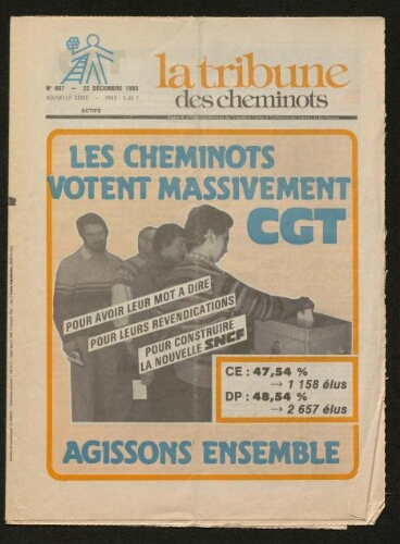 La Tribune des cheminots [actifs], n° 607, 22 décembre 1983