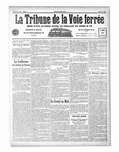 La Tribune de la voie ferrée, n° 556, 28 mars 1909