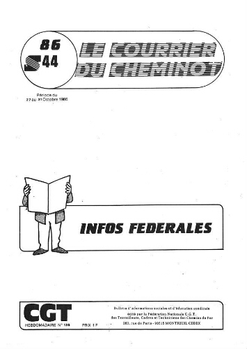 Le Courrier du cheminot, n° 135, édition actifs, 27 - 31 octobre 1986, semaine 44