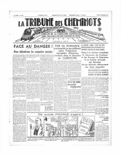 La Tribune des cheminots [édition 2 Vie des réseaux/régions], n° 567, 5 septembre 1938