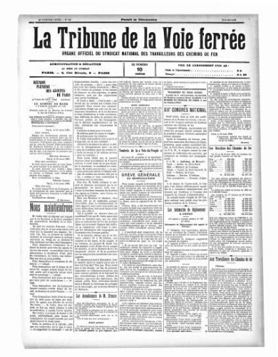 La Tribune de la voie ferrée, n° 190, 23 mars 1902
