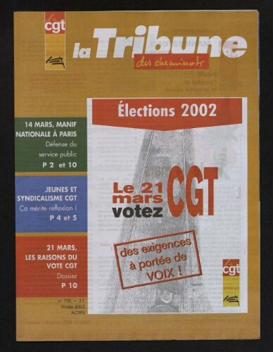 La Tribune des cheminots [actifs], n° 790, Février 2002