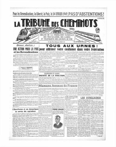 La Tribune des cheminots, [sans numérotation], 15 février 1949