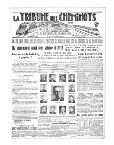 La Tribune des cheminots, [sans numérotation], 2 juin 1948
