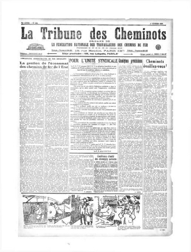 La Tribune des cheminots [unitaires], n° 222, 1er février 1927
