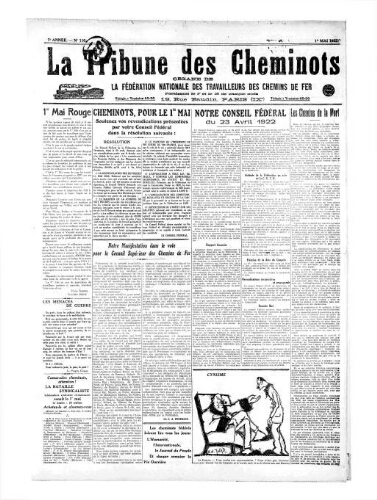 La Tribune des cheminots [unitaires], n° 110, 1er mai 1922