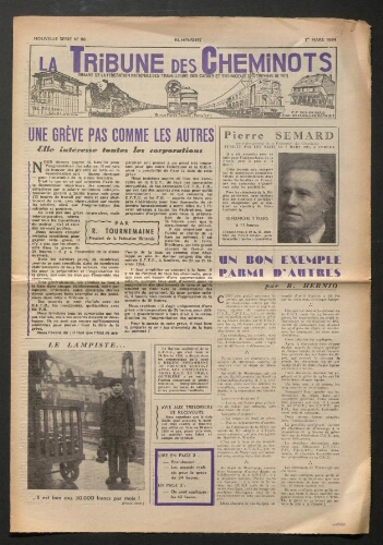 La Tribune des cheminots, n° 86, 1er mars 1954