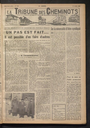 La Tribune des cheminots, n° 131, 15 mars 1956