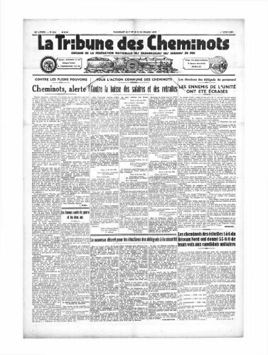 La Tribune des cheminots [unitaires], n° 424, 1er juin 1935